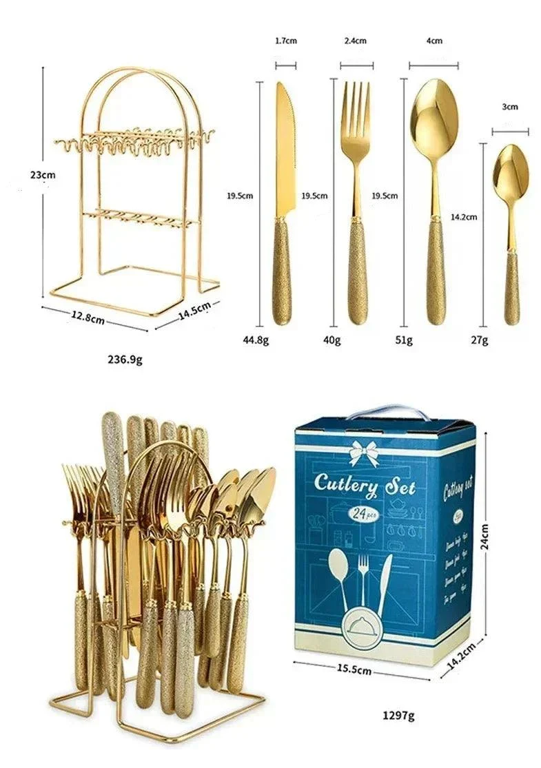 Luxury Cutlery Set - Stainless Steel 24 Pieces -  - #tag1#
