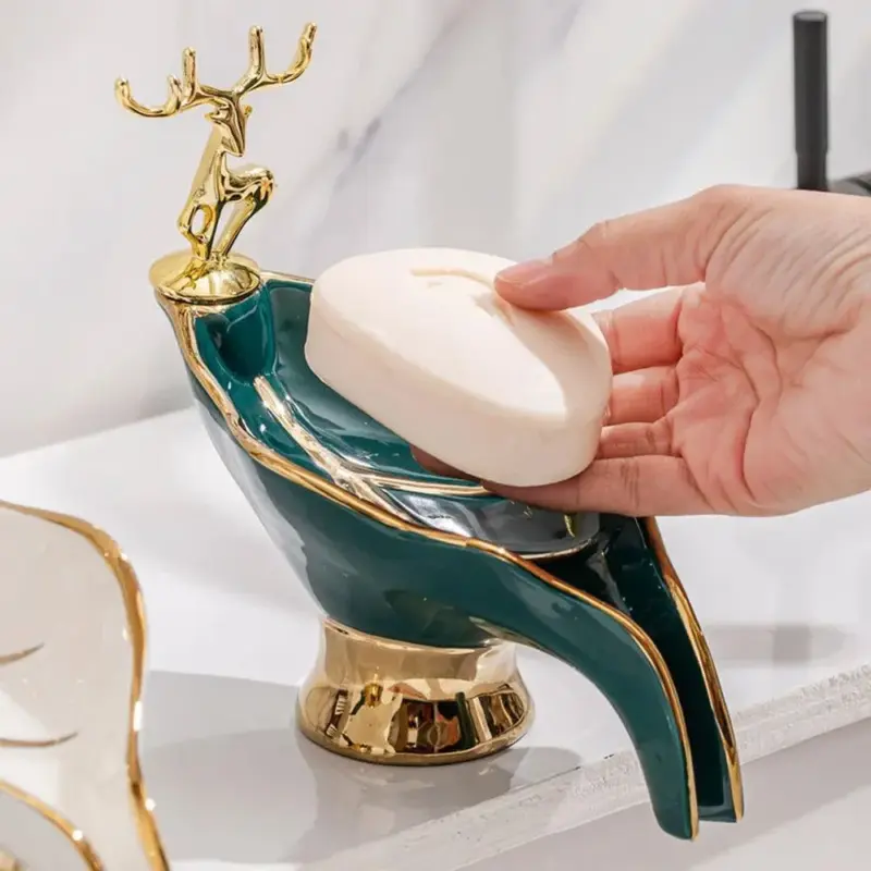 Luxury Deer Head Soap Dish Elegant Bathroom Accessories