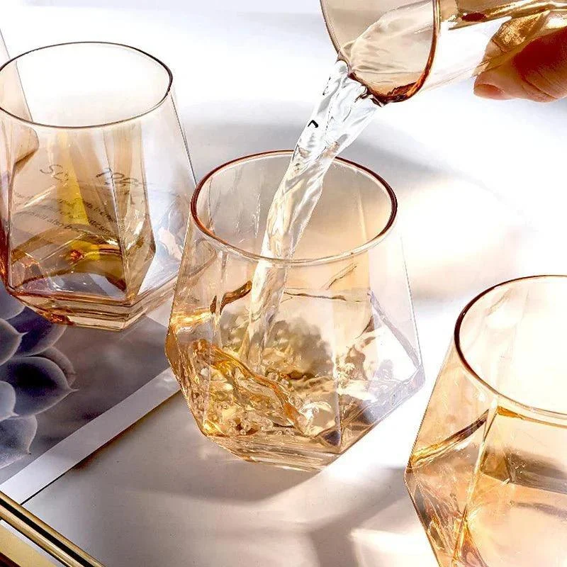Luxury Diamond Shape Crystal Decanter & Glasses Set -  - #tag1#