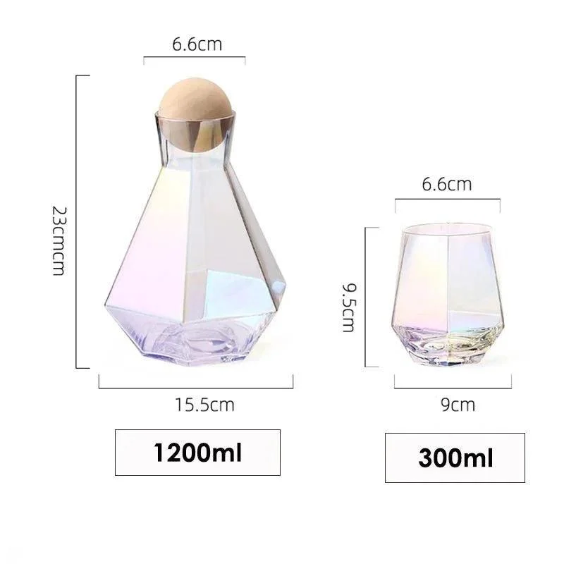 Luxury Diamond Shape Crystal Decanter & Glasses Set -  - #tag1#