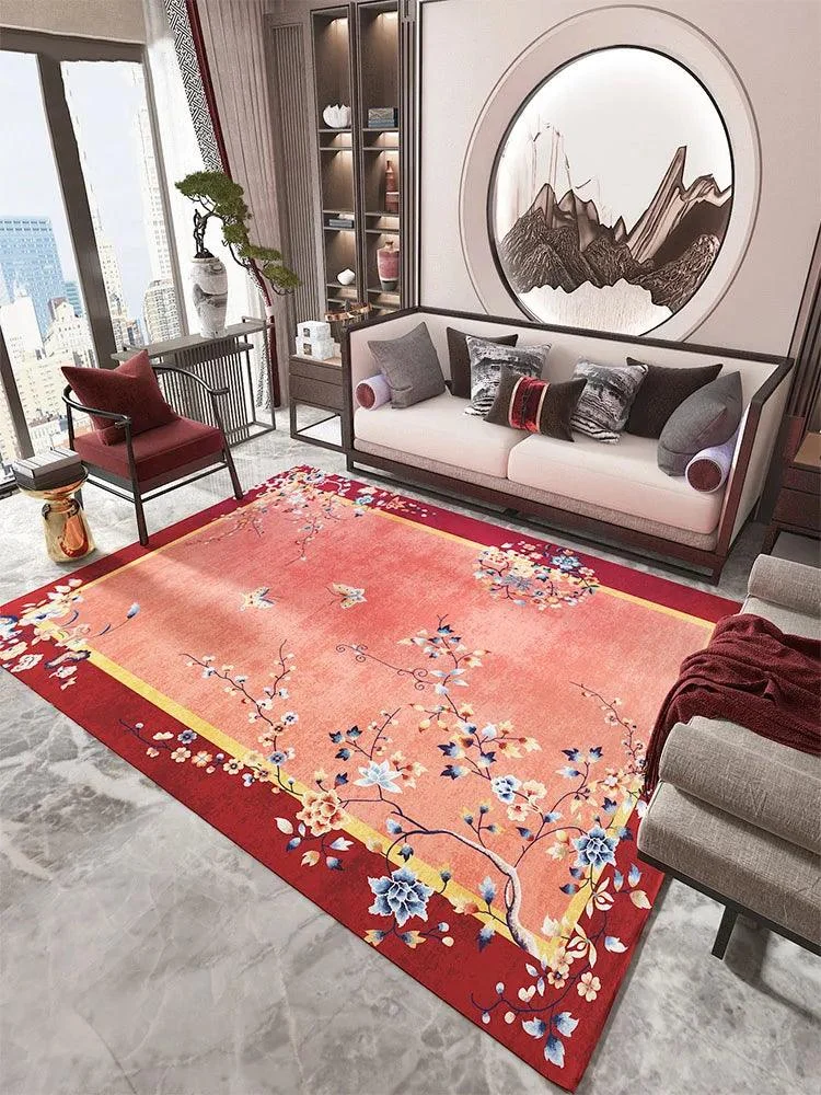 Luxury European Blue Large Area Rug Living Room Carpet Decoration -