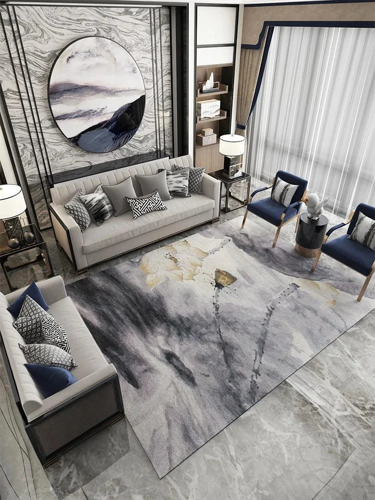 Luxury European Blue Large Area Rug Living Room Carpet Decoration -