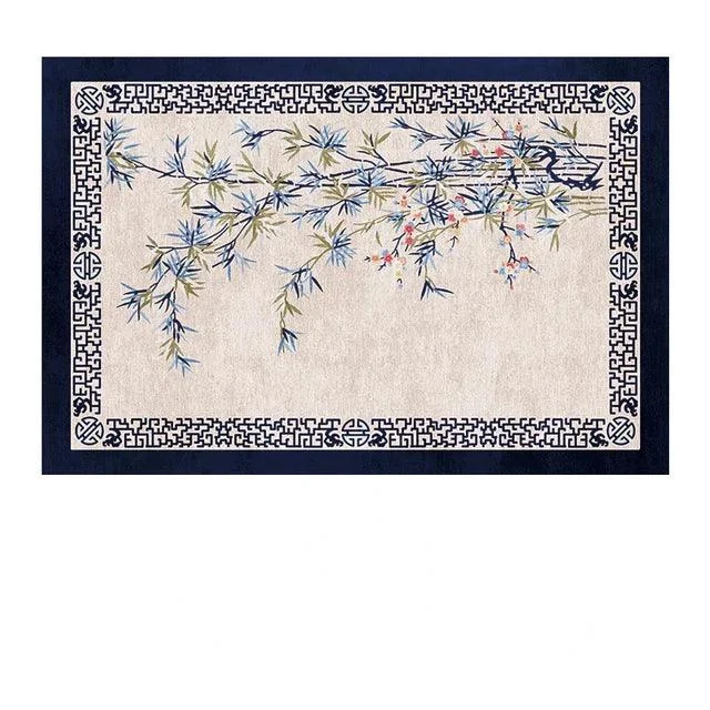 Luxury European Blue Large Area Rug Living Room Carpet Decoration -