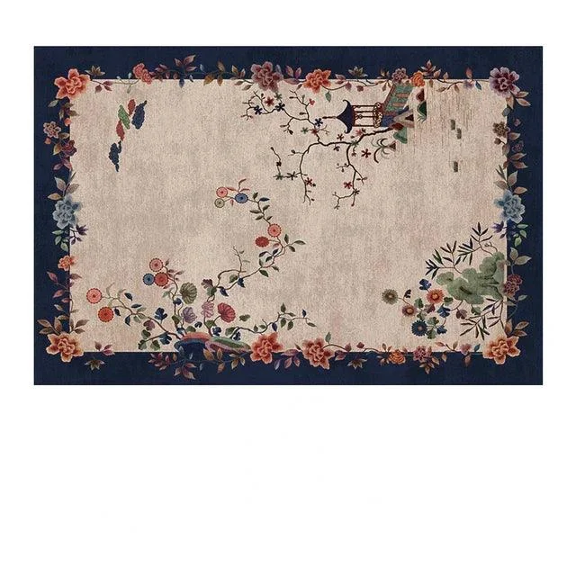 Luxury European Blue Large Area Rug Living Room Carpet Decoration -