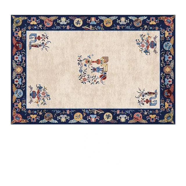Luxury European Blue Large Area Rug Living Room Carpet Decoration -