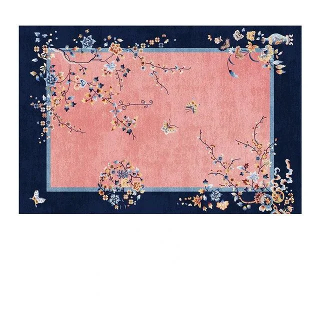 Luxury European Blue Large Area Rug Living Room Carpet Decoration -