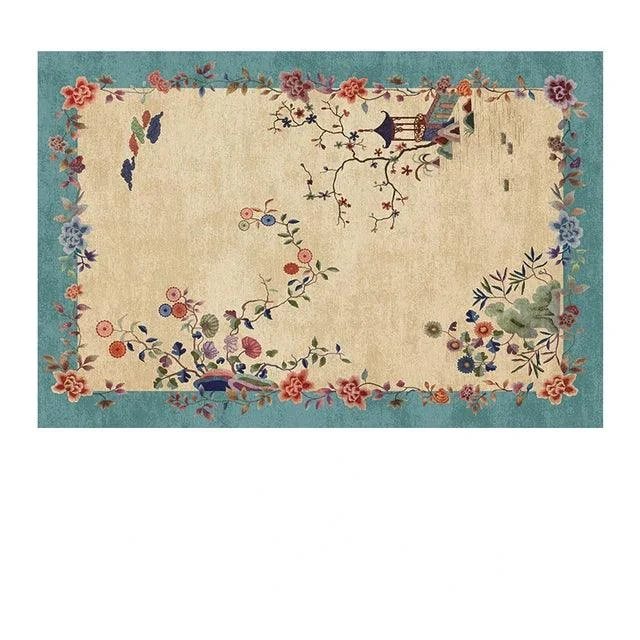 Luxury European Blue Large Area Rug Living Room Carpet Decoration -