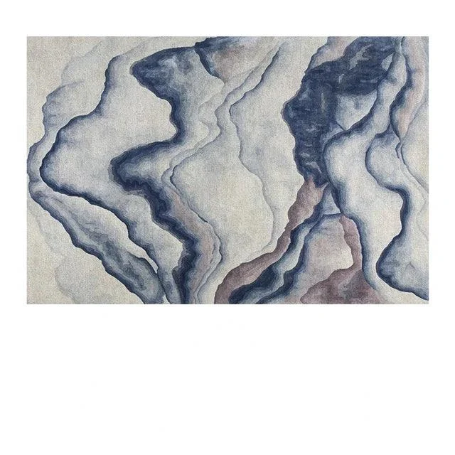 Luxury European Blue Large Area Rug Living Room Carpet Decoration -