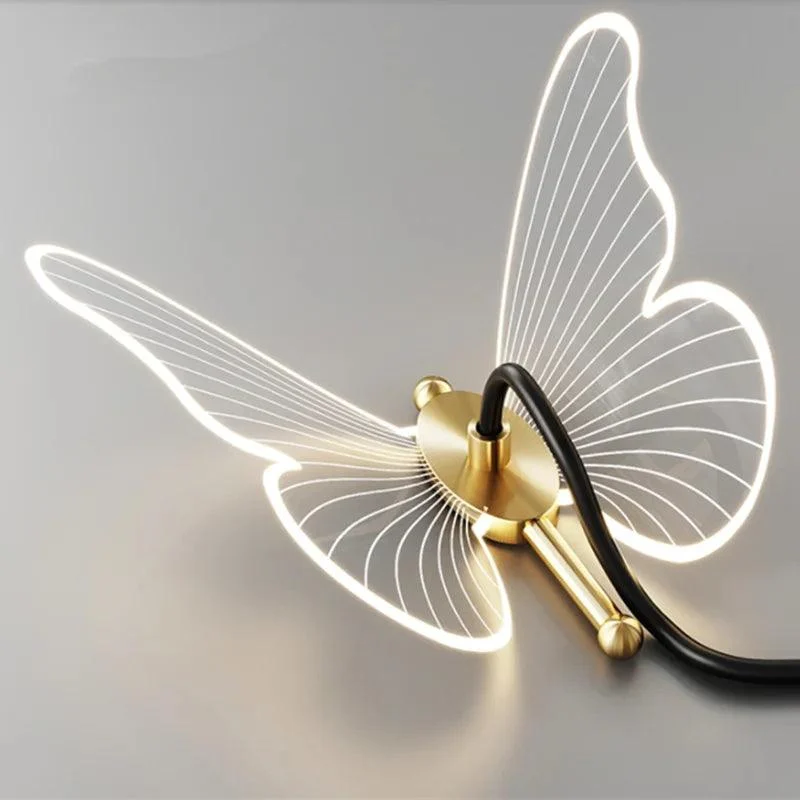 Luxury Gold Butterfly LED Lighting Wall Lamp Minimalist Bedroom -