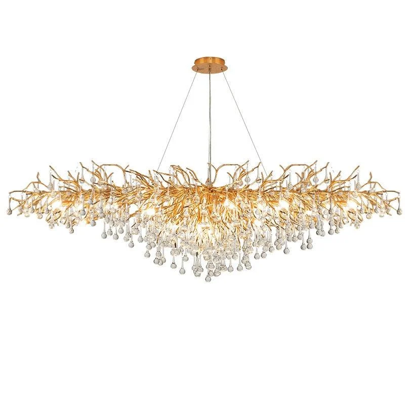 Luxury Gold Crystal Lighting Chandeliers Branches Crystal for Living Room Home Decor -