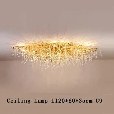 Luxury Gold Crystal Lighting Chandeliers Branches Crystal for Living Room Home Decor -