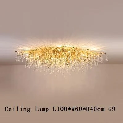 Luxury Gold Crystal Lighting Chandeliers Branches Crystal for Living Room Home Decor -