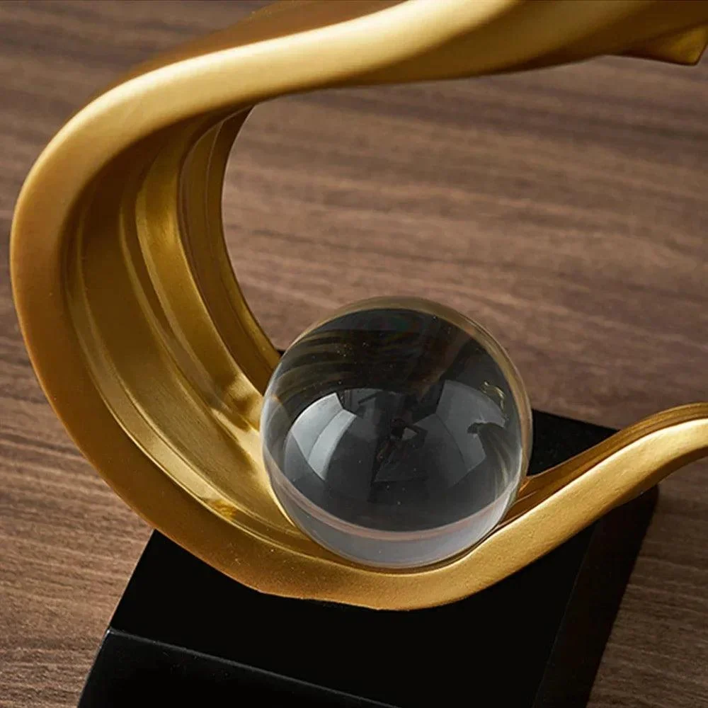 Luxury Golden Abstract Sculpture -  - #tag1#