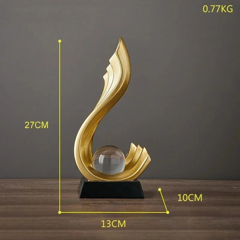 Luxury Golden Abstract Sculpture -  - #tag1#