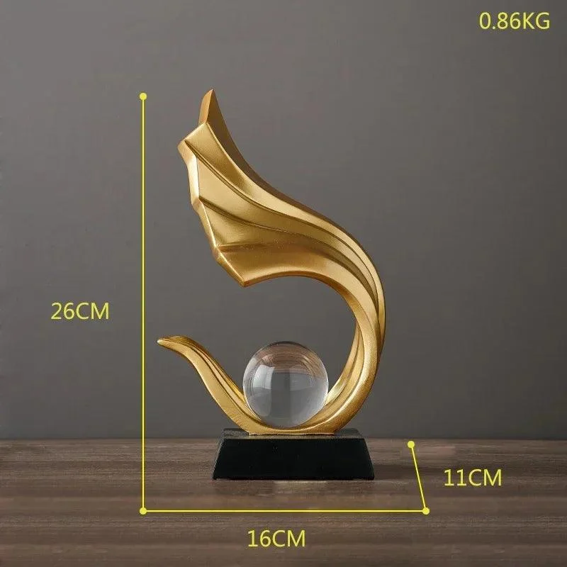 Luxury Golden Abstract Sculpture -  - #tag1#