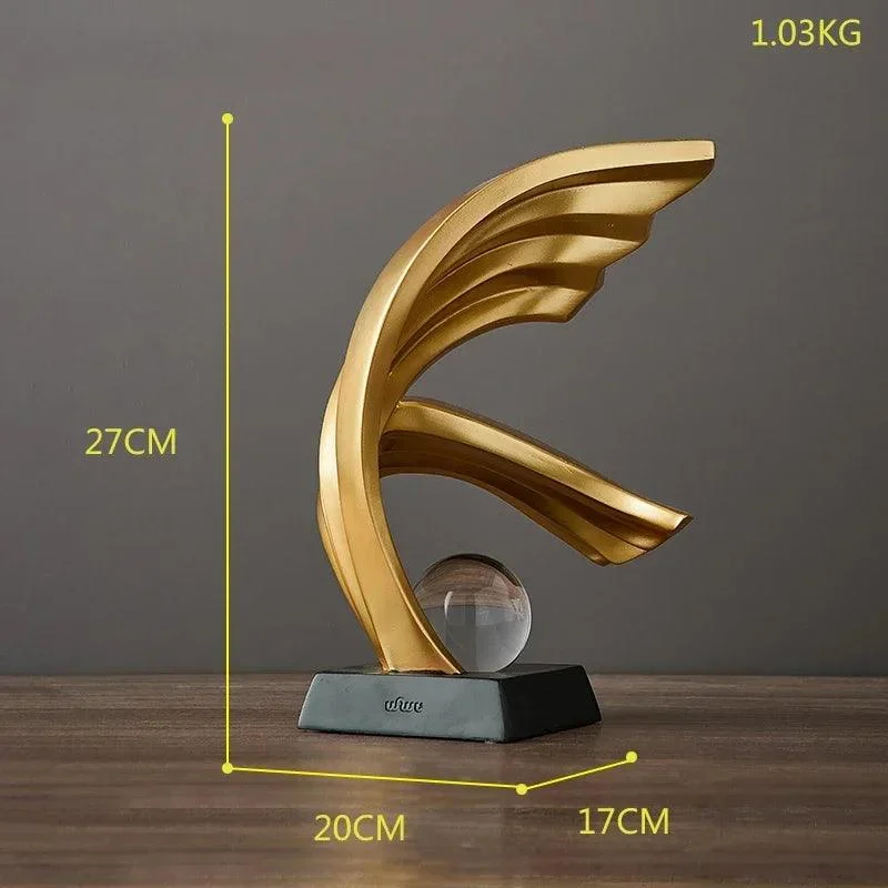 Luxury Golden Abstract Sculpture -  - #tag1#