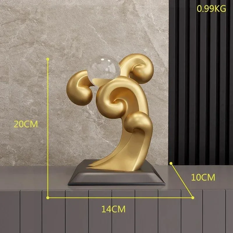 Luxury Golden Abstract Sculpture -  - #tag1#