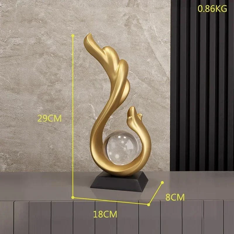 Luxury Golden Abstract Sculpture -  - #tag1#