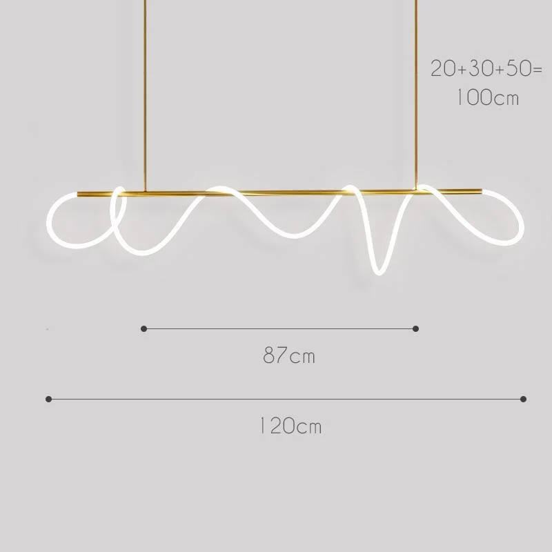 Luxury Modern Curvy LED Hose Pendant Light -  - #tag1#