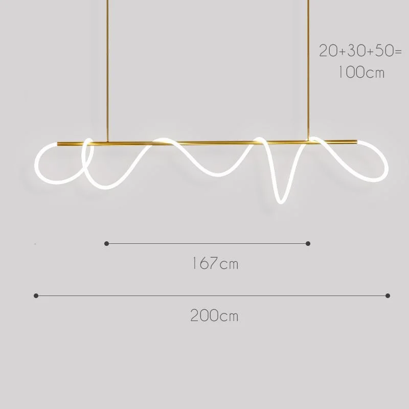 Luxury Modern Curvy LED Hose Pendant Light -  - #tag1#