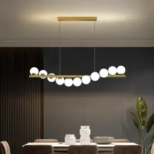 Luxury Modern Gold Glass Ball Led Ceiling Chandelier Lighting Dining Room