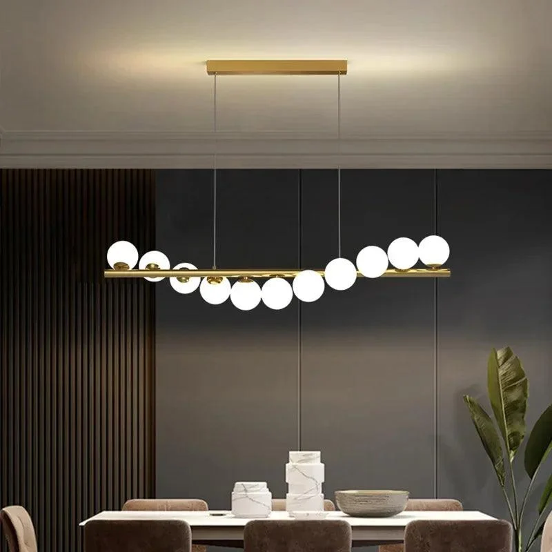 Luxury Modern Gold Glass Ball Led Ceiling Chandelier Lighting Dining Room -