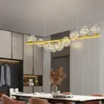 Luxury Modern Gold Glass Ball Led Ceiling Chandelier Lighting Dining Room