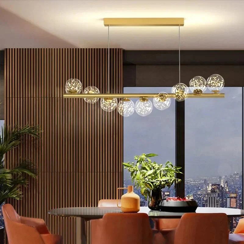 Luxury Modern Gold Glass Ball Led Ceiling Chandelier Lighting Dining Room -