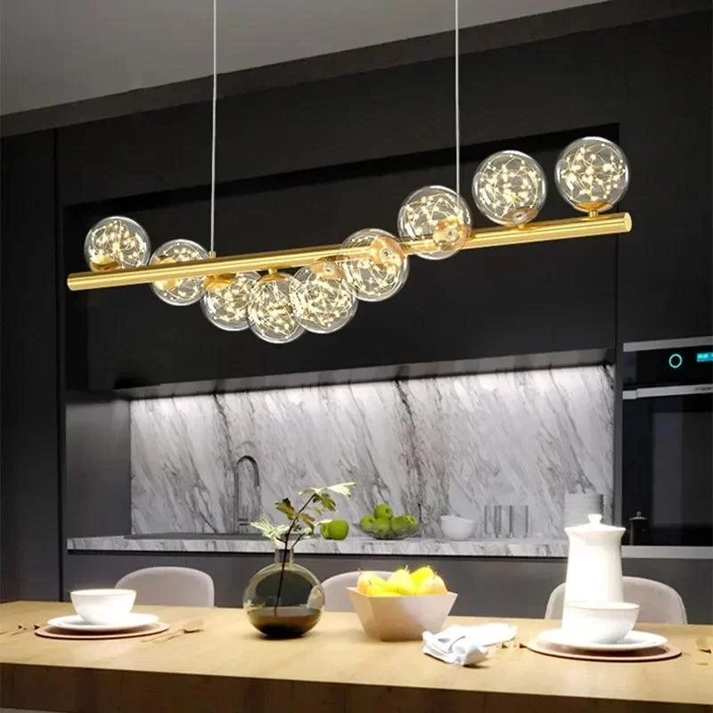 Luxury Modern Gold Glass Ball Led Ceiling Chandelier Lighting Dining Room -