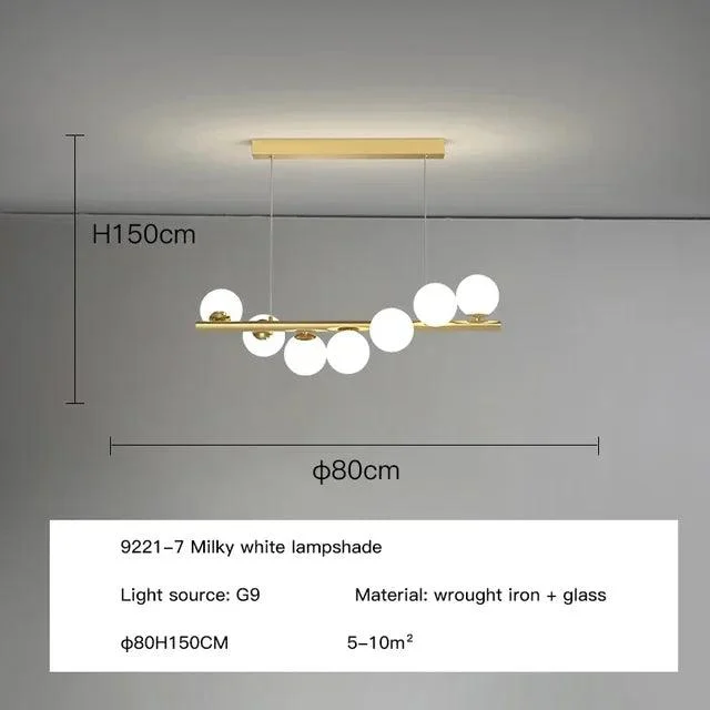Luxury Modern Gold Glass Ball Led Ceiling Chandelier Lighting Dining Room -