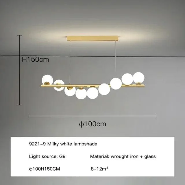 Luxury Modern Gold Glass Ball Led Ceiling Chandelier Lighting Dining Room -