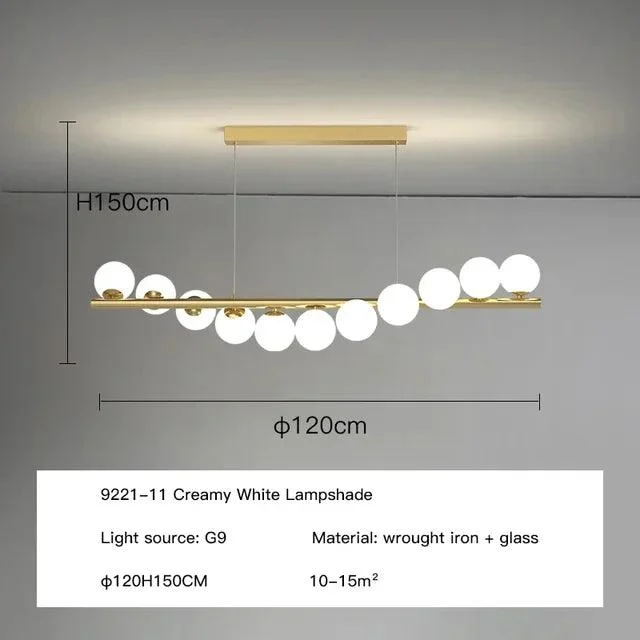 Luxury Modern Gold Glass Ball Led Ceiling Chandelier Lighting Dining Room -