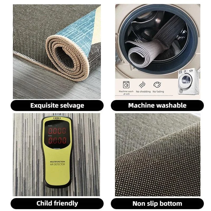 Luxury Nordic Art Paint Carpets For Living Room Rugs Decoration Washable -