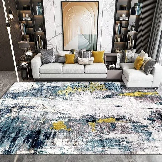 Luxury Nordic Art Paint Carpets For Living Room Rugs Decoration Washable -