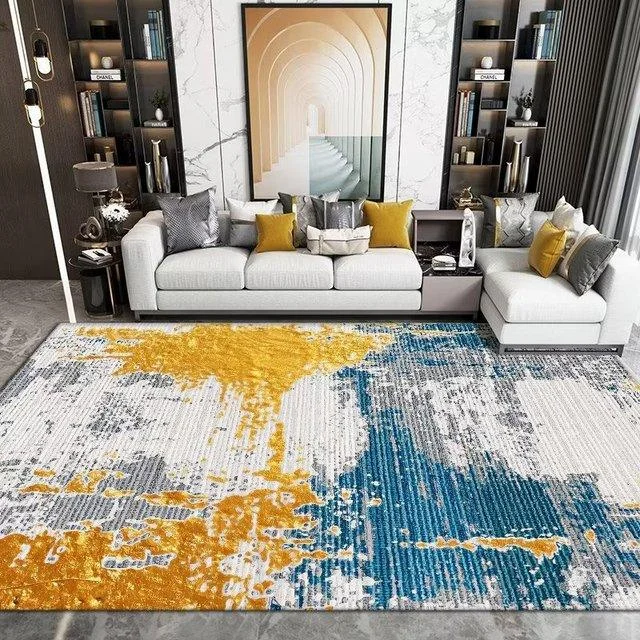 Luxury Nordic Art Paint Carpets For Living Room Rugs Decoration Washable -