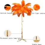 Luxury Nordic Ostrich Feather LED Floor Lamp tag1