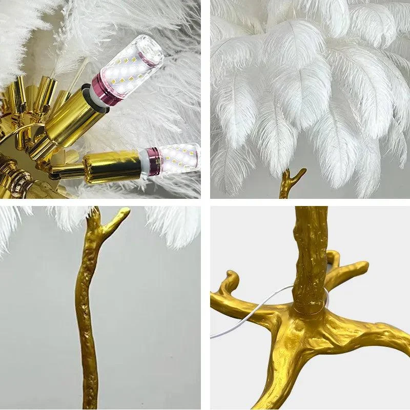 Luxury Nordic Ostrich Feather LED Floor Lamp -  - #tag1#