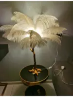 Luxury Nordic Ostrich Feather LED Floor Lamp tag1