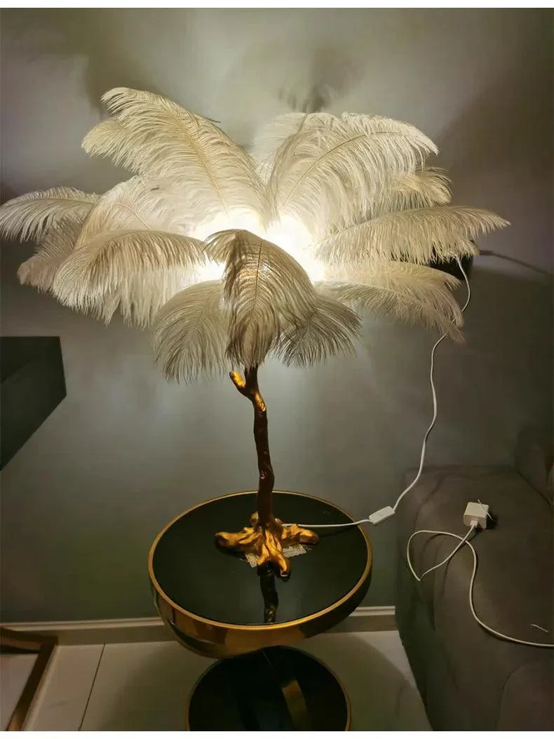 Luxury Nordic Ostrich Feather LED Floor Lamp -  - #tag1#