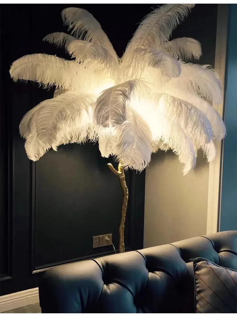 Luxury Nordic Ostrich Feather LED Floor Lamp -  - #tag1#
