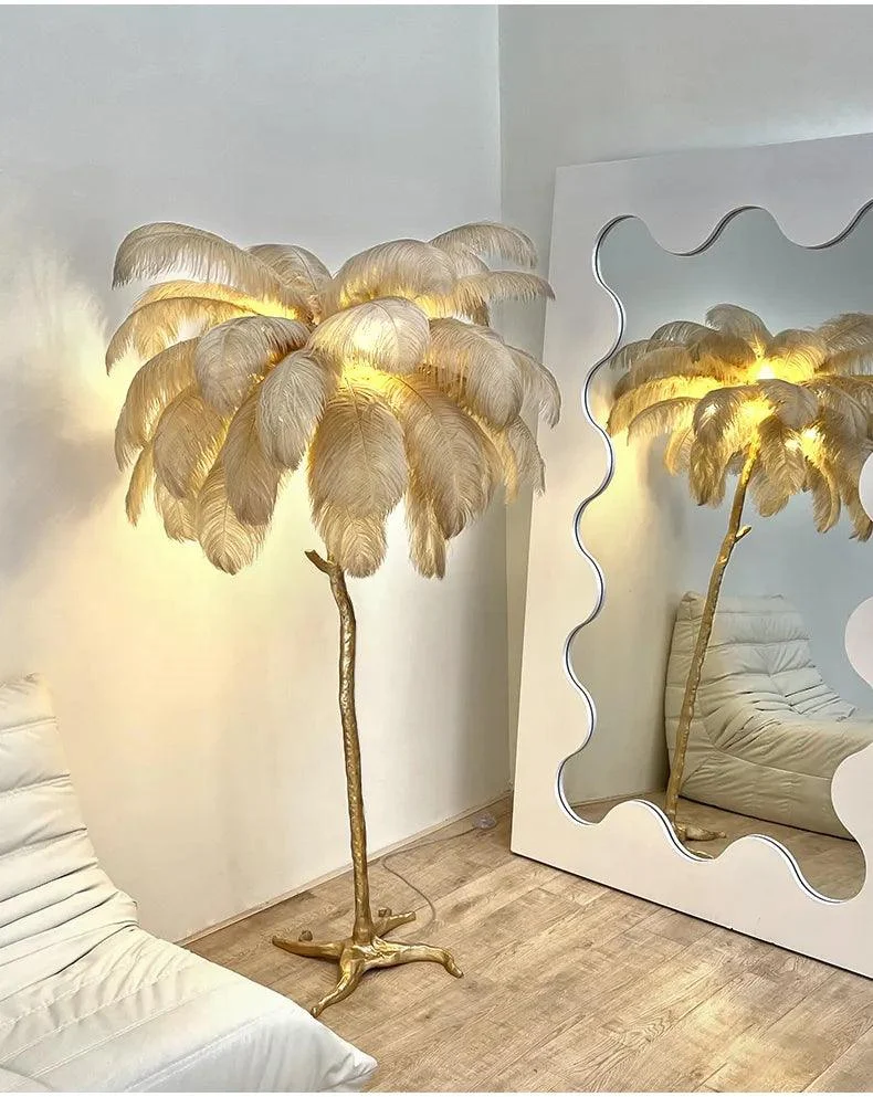 Luxury Nordic Ostrich Feather LED Floor Lamp -  - #tag1#