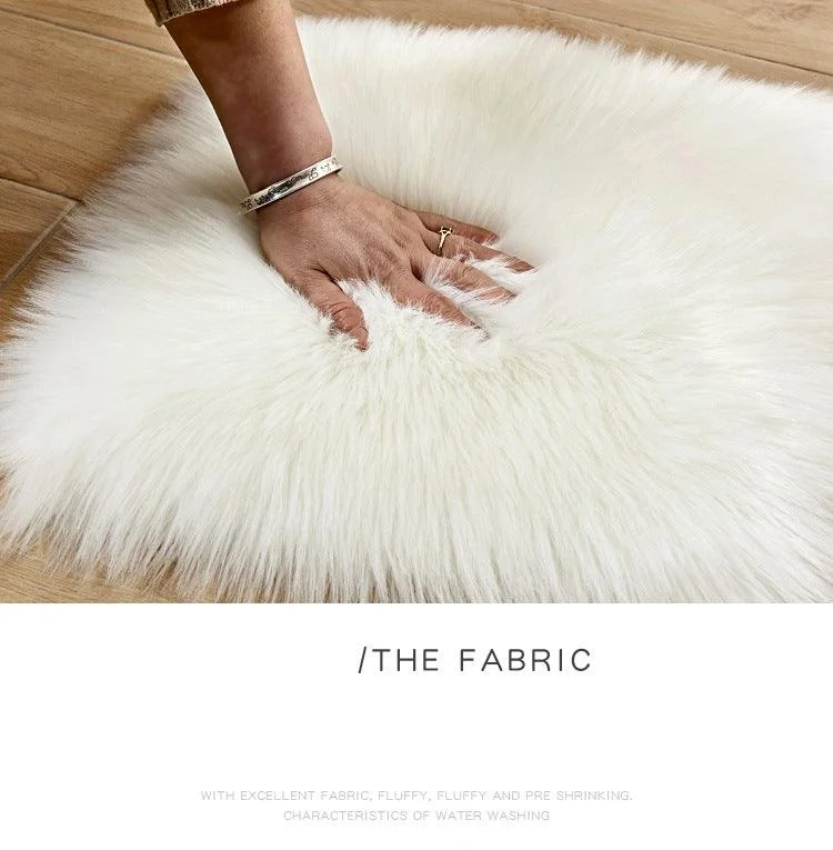Luxury Rectangle Artificial Wool Sheepskin Soft Fluffy Area Rug ur Carpet -  - #tag1#