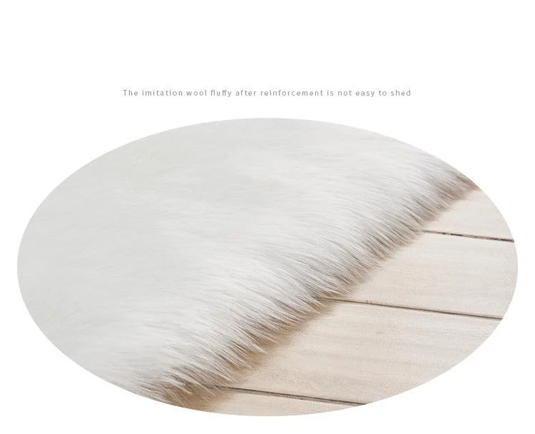 Luxury Rectangle Artificial Wool Sheepskin Soft Fluffy Area Rug ur Carpet -  - #tag1#