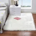 Luxury Rectangle Artificial Wool Sheepskin Soft Fluffy Area Rug ur Carpet tag1