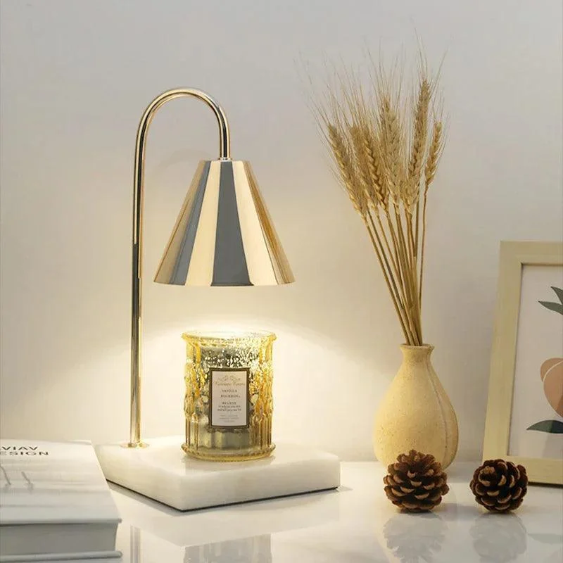 Luxury Romantic Gold Marble Candle Warmer Lighting Lamps for Bedroom -