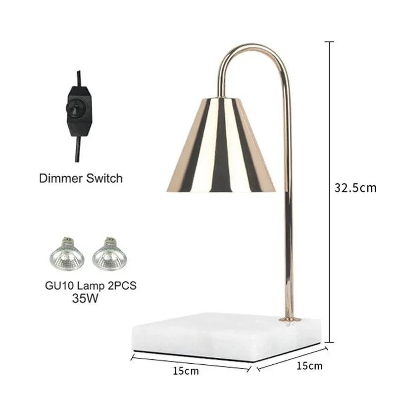 Luxury Romantic Gold Marble Candle Warmer Lighting Lamps for Bedroom -