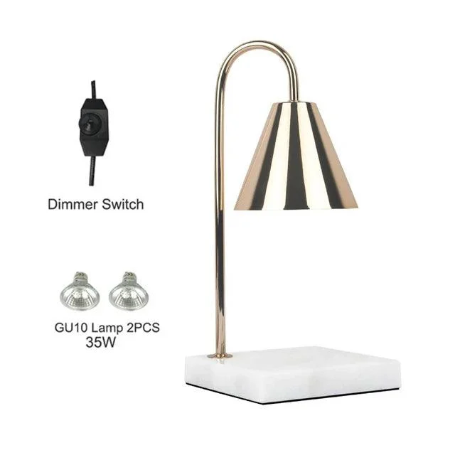 Luxury Romantic Gold Marble Candle Warmer Lighting Lamps for Bedroom -
