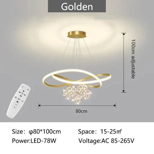 Luxury White Gold Glass Ball LED Lighting Chandeliers Bedroom Kitchen Pendant -