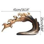 Luxury White Gold Horse Crafts Decor Ornament Gifts Sculptures and Statues