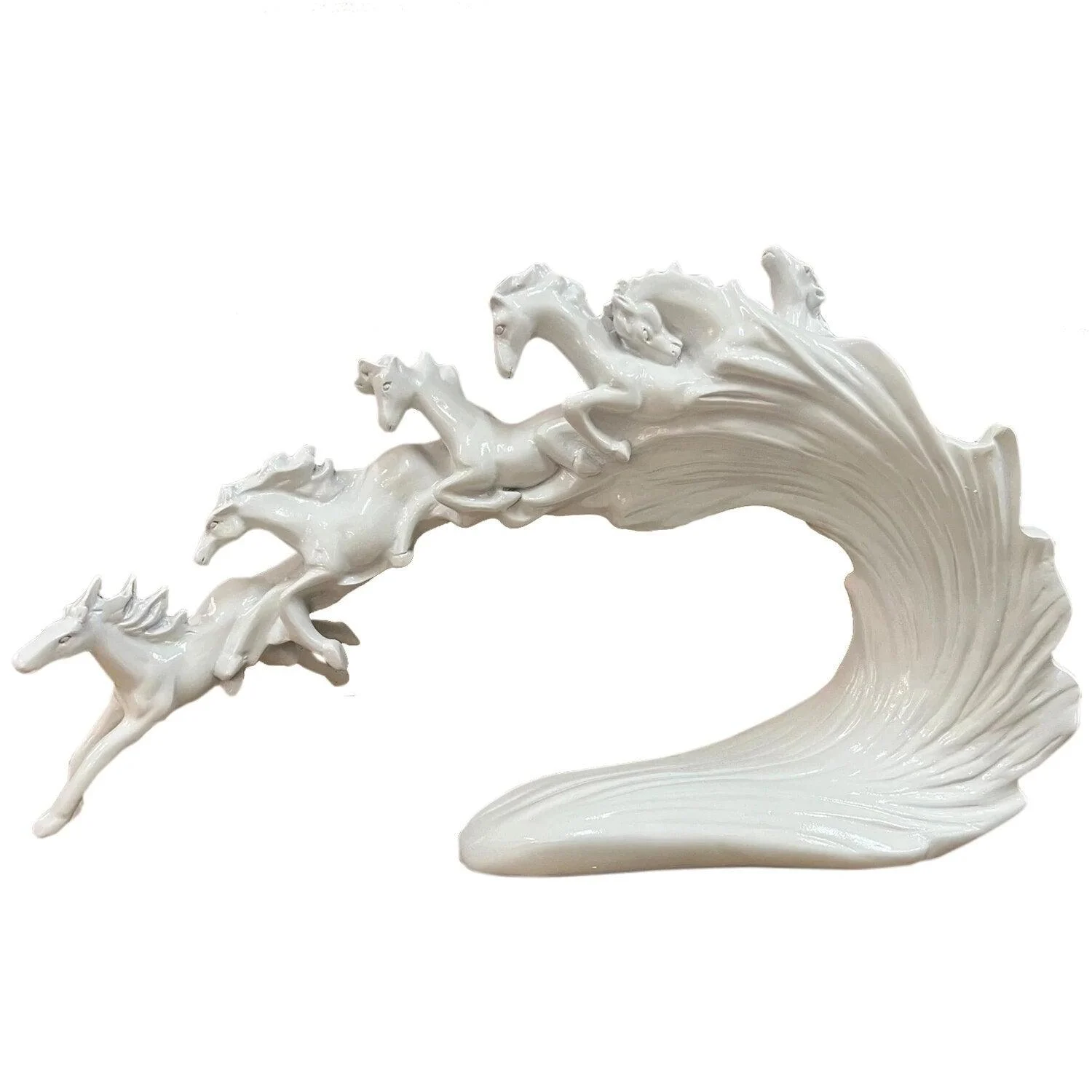 Luxury White Gold Horse Crafts Decor Ornament Gifts Sculptures and Statues -